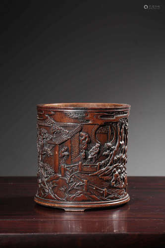 Chinese Bamboo Carved Brush Pot