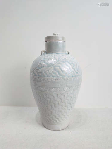 Chinese Pale Celadon Glazed Porcelain Vase