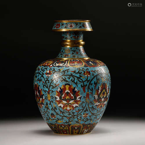 Chinese Cloisonne Foliage Vase