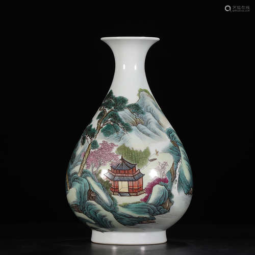 Chinese Famille Rose Yuhuchun Porcelain Vase