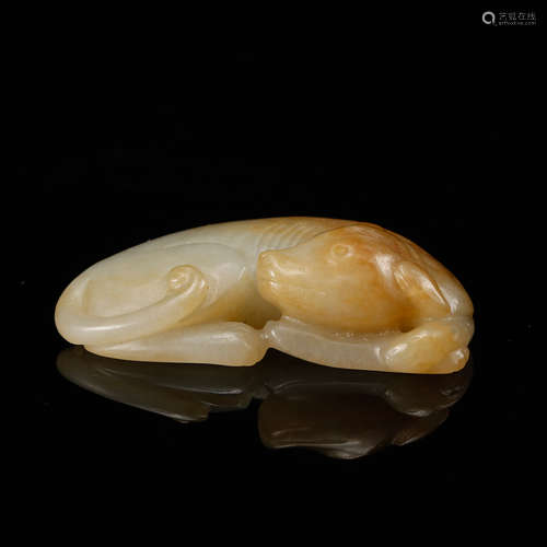 Chinese White Jade Recumbent Dog