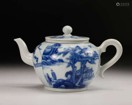 Chinese Blue White Porcelain Tea Pot