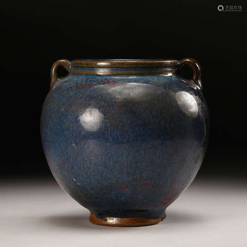 Chinese Flambee Glazed Porcelain Jar