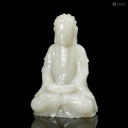 Chinese White Jade Seated Shakyamuni