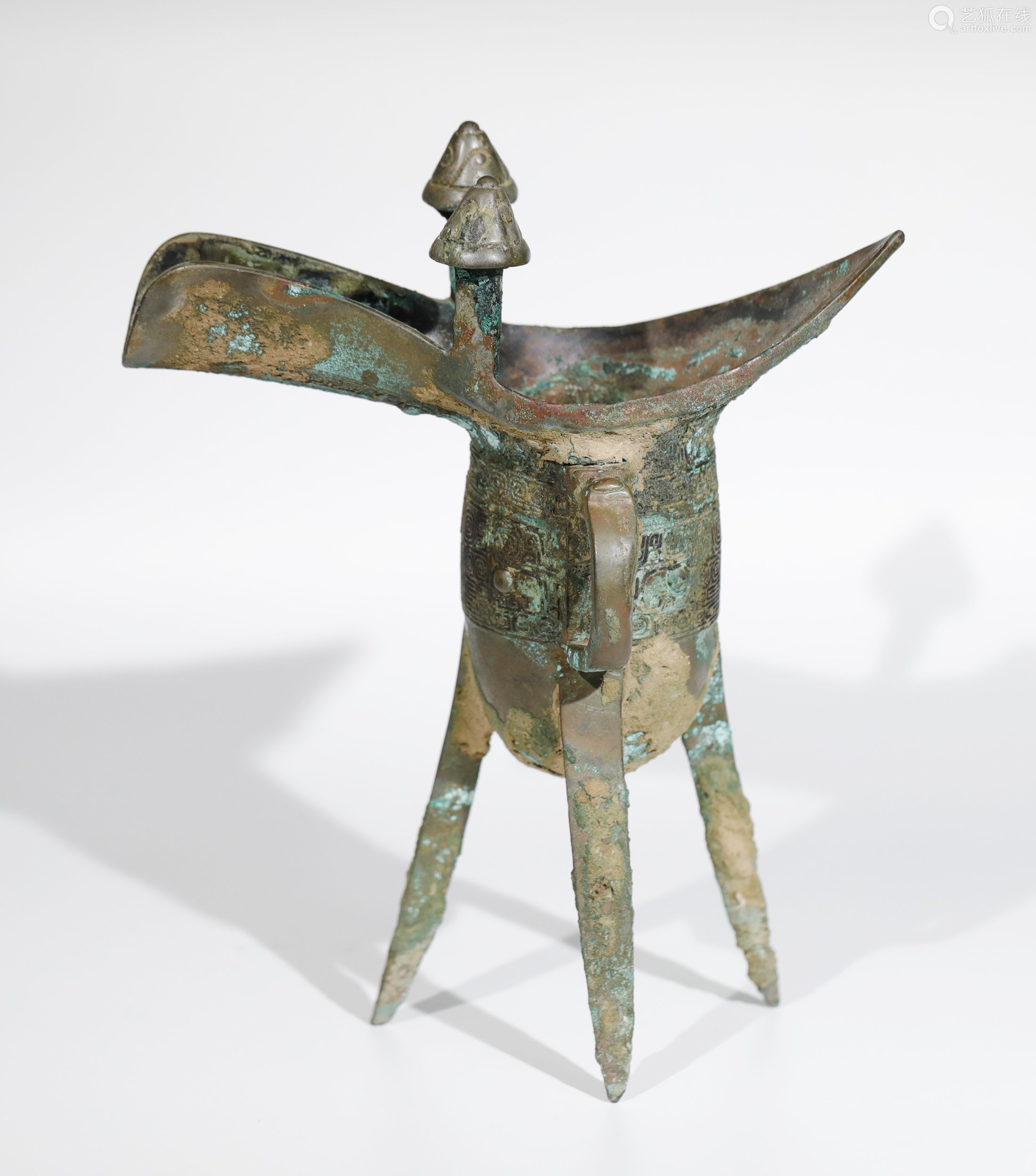 西周清铜爵杯一对