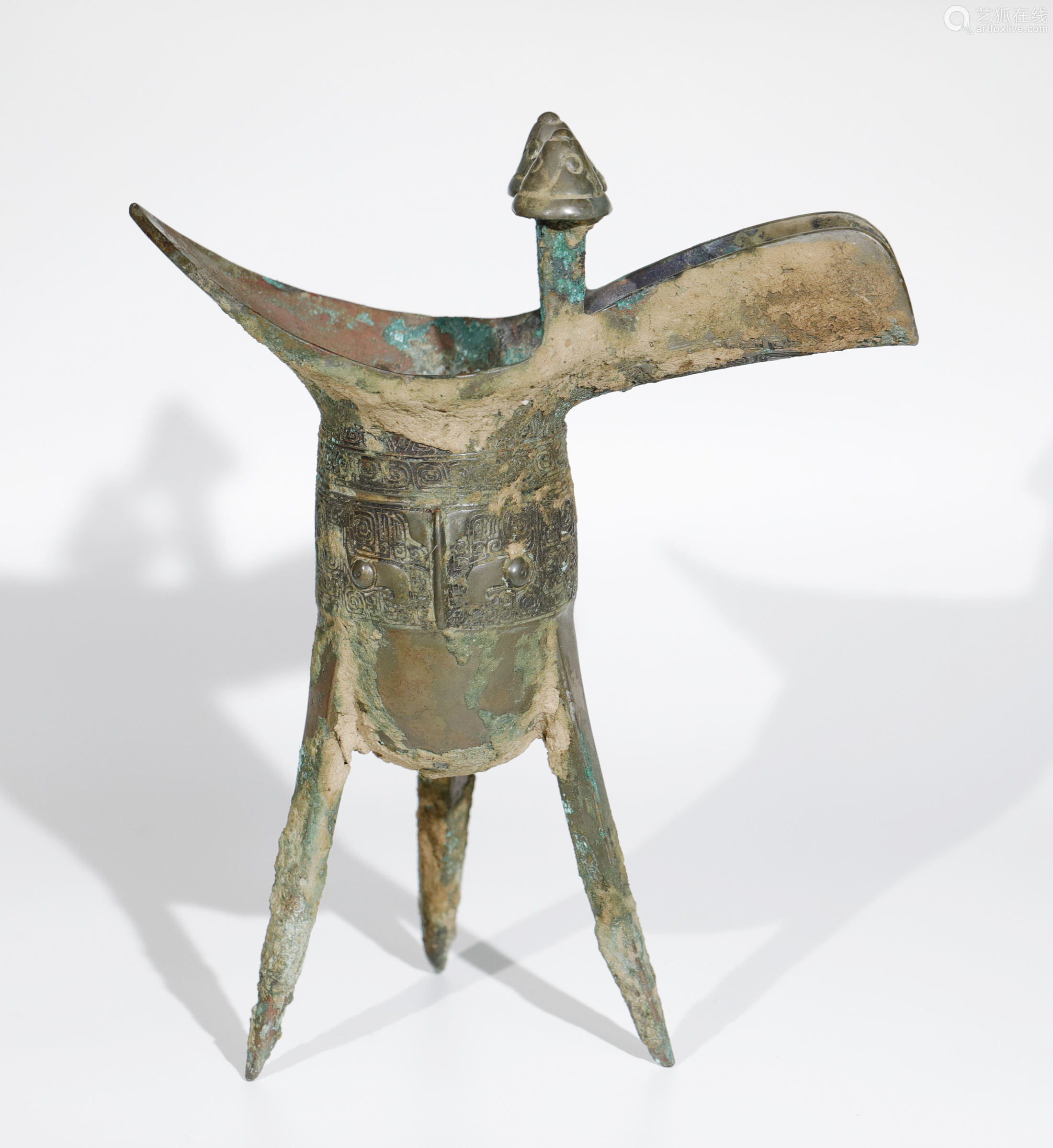 西周清铜爵杯一对