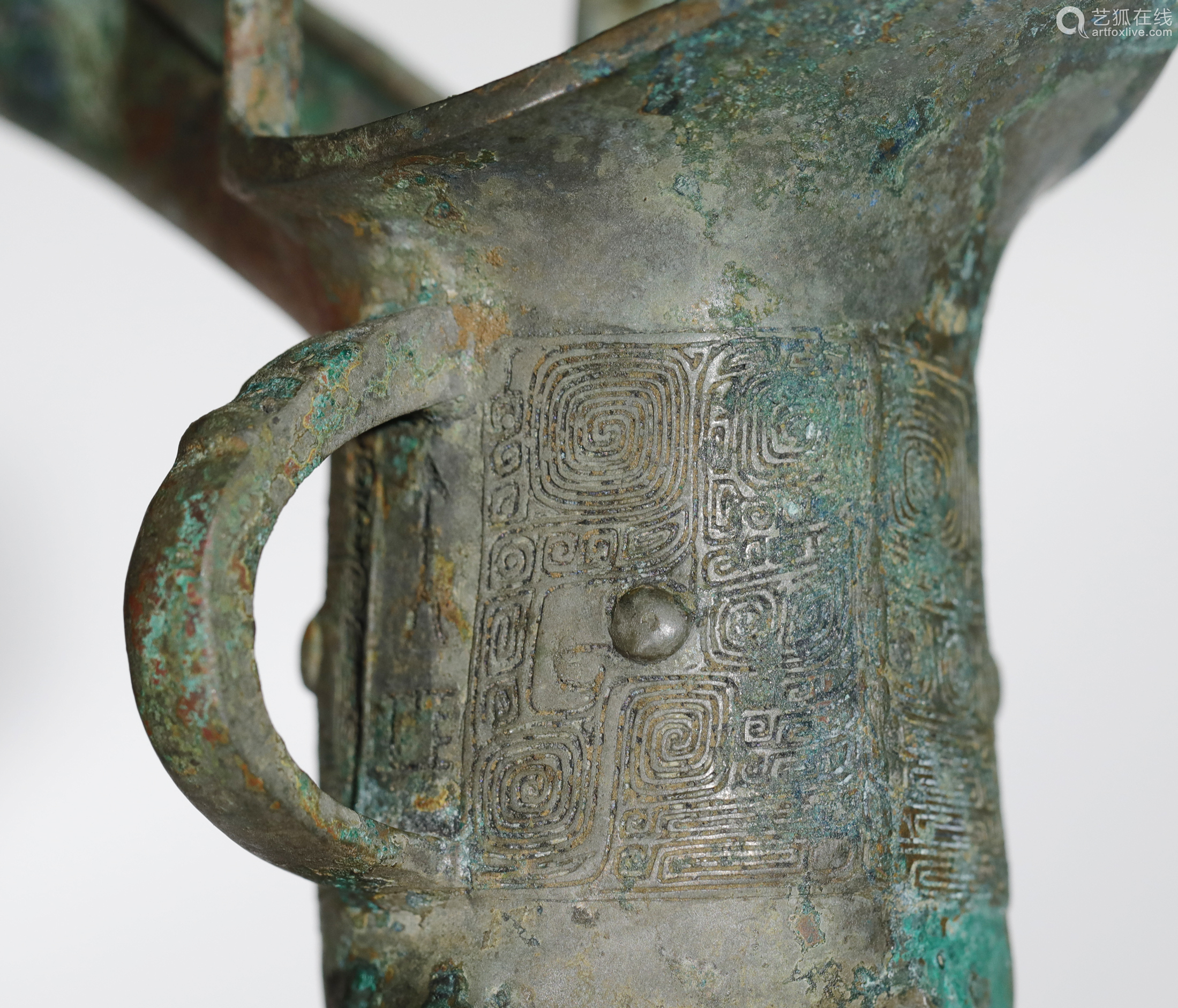 西周清铜爵杯一对