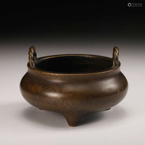 Chinese Bronze Tripod Censer