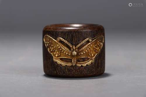 Chinese Agarwood Butterfly Thumb Ring