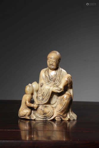 Chinese Soapstone Carved Lohan