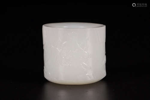 Chinese White Jade Thumb Ring