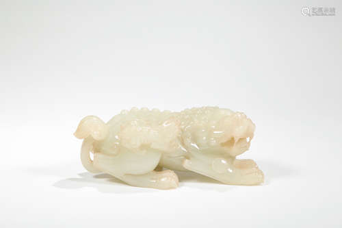 Chinese White Jade Foolion