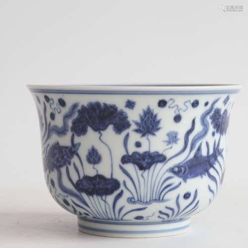 Chinese Blue White Lotus Porcelain Bowl