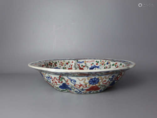 CHINESE Wucai Porcelain Basin