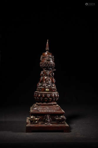 Chinese Agarwood Carved Stupa