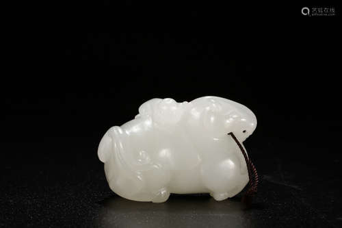 Chinese White Jade Carved Boy And Sheep