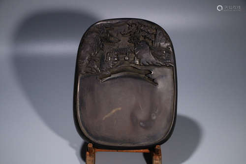 Chinese Scholar Ink Stone With Engraving