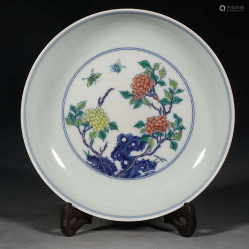 Chinese Doucai Porcelain Plate