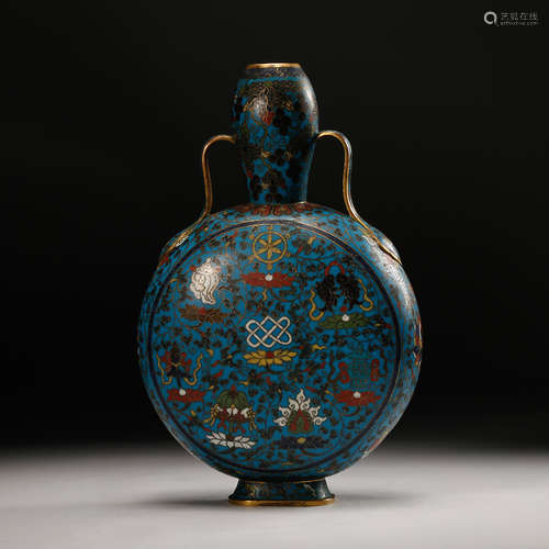 Chinese Cloisonne Moon Flask Vase