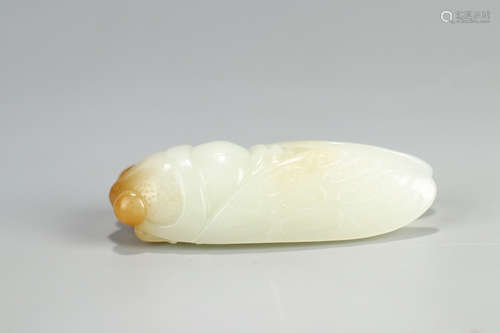 Chinese White Jade Carved Cicada