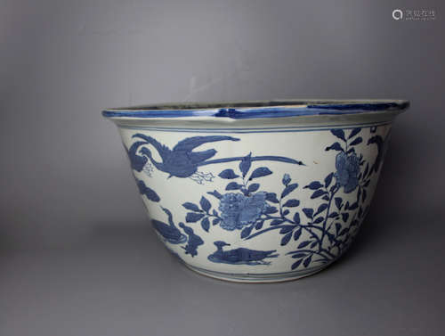 CHINESE Blue White Porcelain Jardiniere