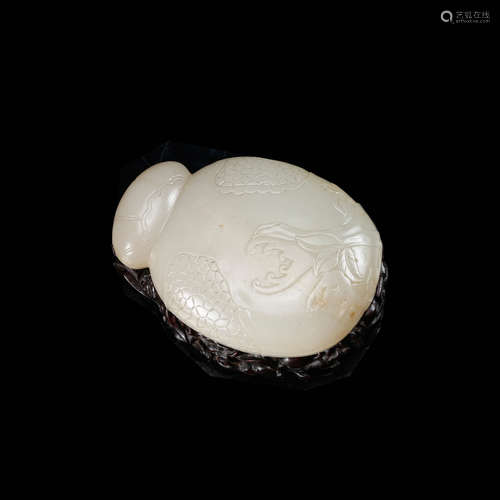 Chinese White Jade Cover Box