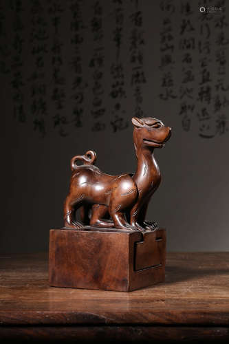 Chinese Huangyang Wood Animal Seal