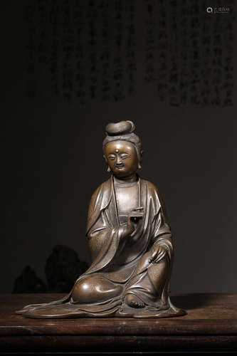 Chinese Bronze Figure Of Guanyin