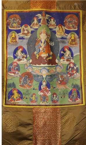 An old Thangka decorated by master lianhuasheng