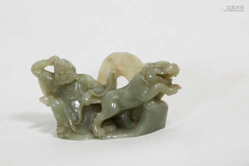 Chinese Exquisite Jade Carving Fuhu Luohan
