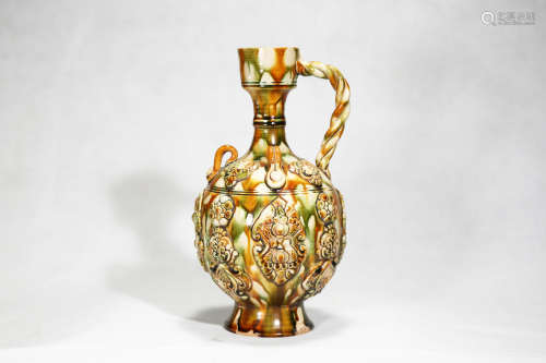 Chinese Tang Sancai Tricolor Porcelain Pot
