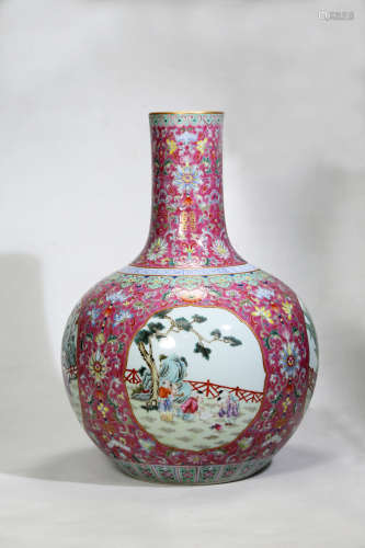 Chinese Famille Rose Porcelain Bottle