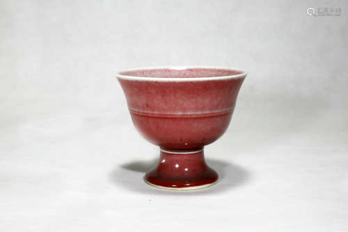 Qing Dynasty Qianlong Period Porcelain Stem Cup