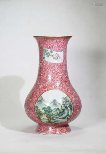Qing Dynasty Qianlong Period Porcelain Bottle