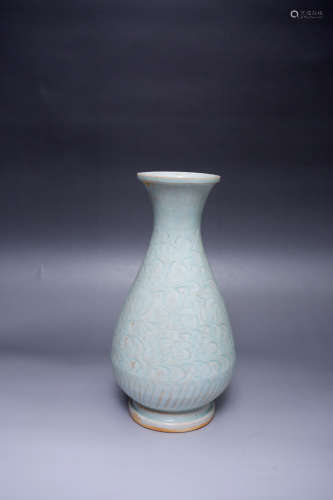 Glazed Carved Porcelain Bottle