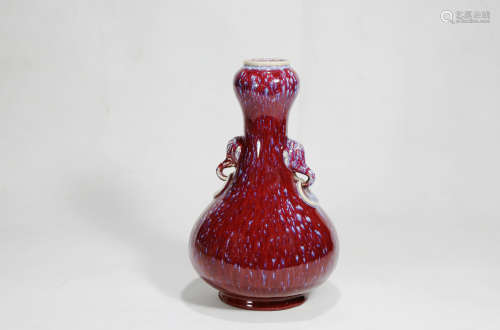 Red Glazed Jun Kiln Porcelain Vase