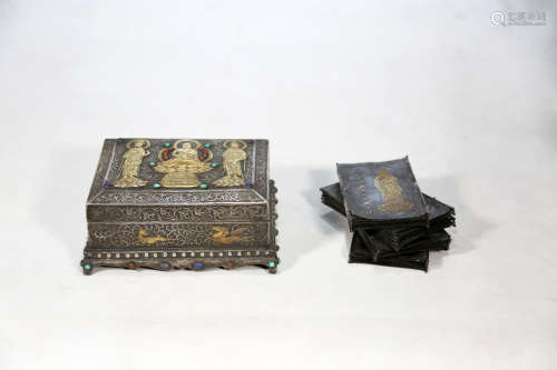Chinese Set Of Buddhist Pure Silver Scriptures