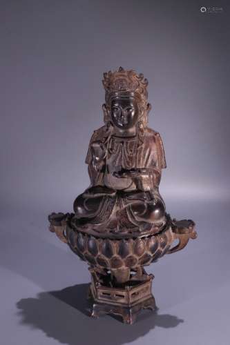 A Chinese Bronze Guanyin Shaped Ornament