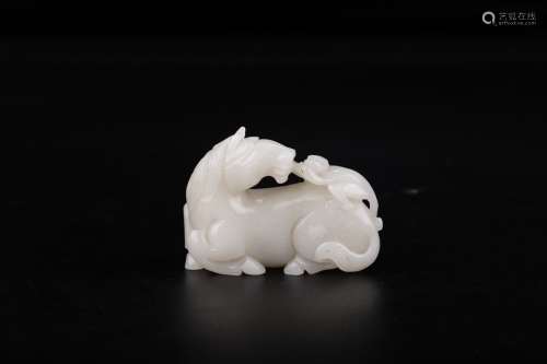 A Chinese Hetian Jade Pendant Of Horse Shaped