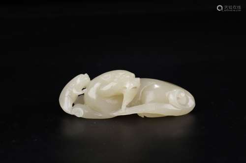 A Chinese Hetian Jade Pendant Of Beast Shaped