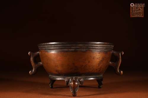 A Chinese Bronze Tripod Censer