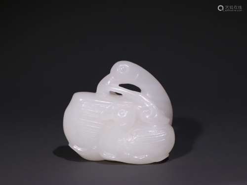 A Chinese Hetian Jade Pendant Of Goose Shaped