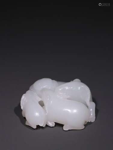 A Chinese Hetian Jade Ornament Of Goat Shaped