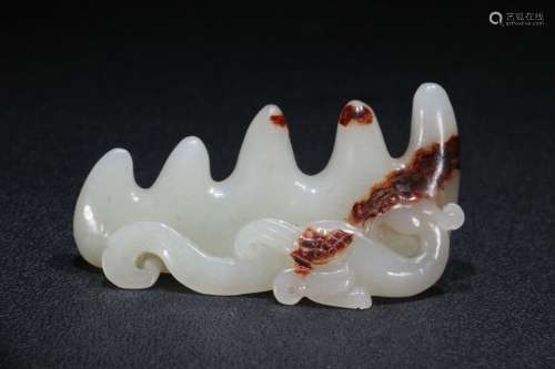 A Chinese Hetian Jade Brush Rack