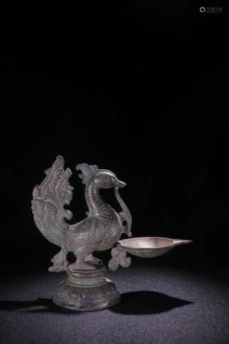 A Chinese Bronze Ware Cresset Of Phoenix Shaping