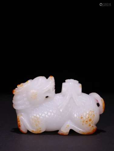 A Chinese Hetian Jade Ornament Of Beast Shaped