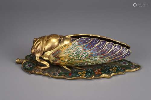 A Chinese Cloisonne Ornament Of Cicada Shaped