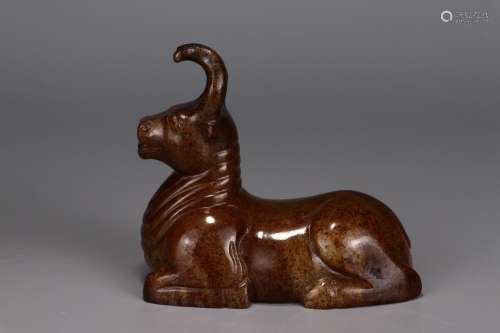 A Chinese Hetian Jade Ornament Of Beast Shaped