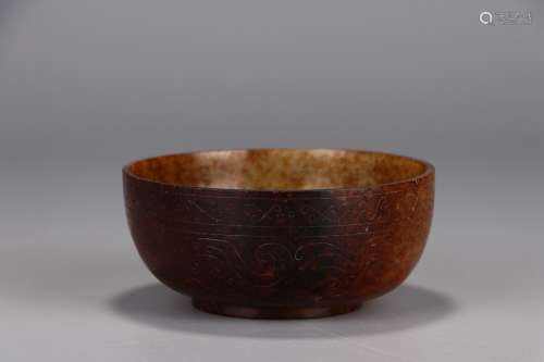 A Chinese Hetian Jade Bowl With Pattern