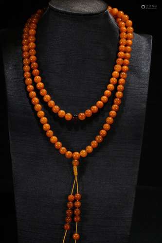 A Chinese Amber Rosary